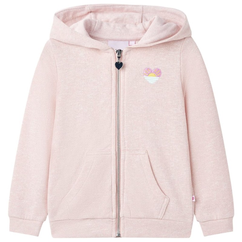 Kinder-Kapuzenpullover mit Reißverschluss Hellrosa 140 Kinder-Kapuzenpullover mit Reißverschluss Hellrosa 140