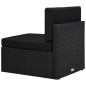14-tlg. Garten-Lounge-Set mit Kissen Schwarz Poly Rattan 14-tlg. Garten-Lounge-Set mit Kissen Schwarz Poly Rattan