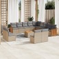 vidaXL 14-tlg. Garten-Sofagarnitur mit Kissen Beige Poly Rattan vidaXL 14-tlg. Garten-Sofagarnitur mit Kissen Beige Poly Rattan