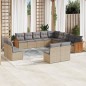 vidaXL 13-tlg. Garten-Sofagarnitur mit Kissen Beige Poly Rattan vidaXL 13-tlg. Garten-Sofagarnitur mit Kissen Beige Poly Rattan