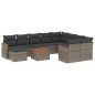 vidaXL 11-tlg. Garten-Sofagarnitur mit Kissen Grau Poly Rattan vidaXL 11-tlg. Garten-Sofagarnitur mit Kissen Grau Poly Rattan