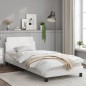 vidaXL Bettgestell mit Kopfteil Weiß 90x200 cm Kunstleder vidaXL Bettgestell mit Kopfteil Weiß 90x200 cm Kunstleder