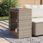 vidaXL Garten-Beistelltisch mit Holzplatte Grau 60x40x75cm Poly Rattan vidaXL Garten-Beistelltisch mit Holzplatte Grau 60x40x75cm Poly Rattan