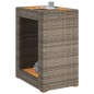vidaXL Garten-Beistelltisch mit Holzplatte Grau 60x40x75cm Poly Rattan vidaXL Garten-Beistelltisch mit Holzplatte Grau 60x40x75cm Poly Rattan
