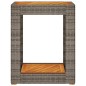 vidaXL Garten-Beistelltisch mit Holzplatte Grau 60x40x75cm Poly Rattan vidaXL Garten-Beistelltisch mit Holzplatte Grau 60x40x75cm Poly Rattan