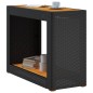 vidaXL Garten-Beistelltisch mit Holzplatte Schwarz Poly Rattan vidaXL Garten-Beistelltisch mit Holzplatte Schwarz Poly Rattan