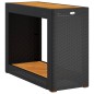 vidaXL Garten-Beistelltisch mit Holzplatte Schwarz Poly Rattan vidaXL Garten-Beistelltisch mit Holzplatte Schwarz Poly Rattan