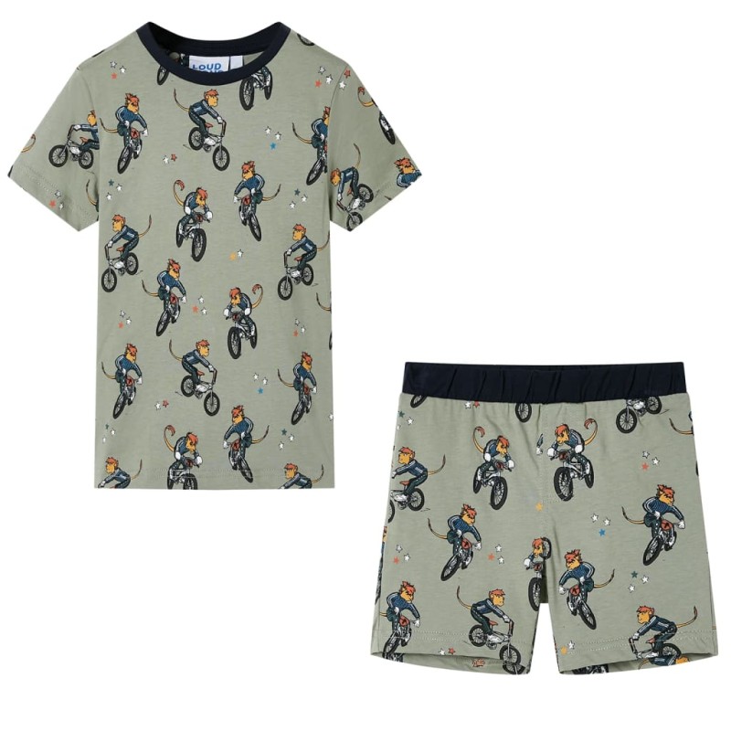 Kinderpyjama mit Kurzen Ärmeln Hellkhaki 140 Kinderpyjama mit Kurzen Ärmeln Hellkhaki 140