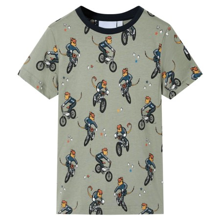 Kinderpyjama mit Kurzen Ärmeln Hellkhaki 140
