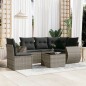 vidaXL 6-tlg. Garten-Sofagarnitur mit Kissen Grau Poly Rattan vidaXL 6-tlg. Garten-Sofagarnitur mit Kissen Grau Poly Rattan