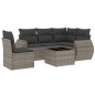vidaXL 6-tlg. Garten-Sofagarnitur mit Kissen Grau Poly Rattan vidaXL 6-tlg. Garten-Sofagarnitur mit Kissen Grau Poly Rattan