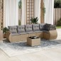 vidaXL 7-tlg. Garten-Sofagarnitur mit Kissen Beige Poly Rattan vidaXL 7-tlg. Garten-Sofagarnitur mit Kissen Beige Poly Rattan