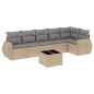 vidaXL 7-tlg. Garten-Sofagarnitur mit Kissen Beige Poly Rattan vidaXL 7-tlg. Garten-Sofagarnitur mit Kissen Beige Poly Rattan