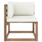 Outdoor-Ecksofa Paletten mit Kissen in Creme Outdoor-Ecksofa Paletten mit Kissen in Creme