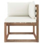 Outdoor-Ecksofa Paletten mit Kissen in Creme Outdoor-Ecksofa Paletten mit Kissen in Creme