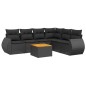 vidaXL 7-tlg. Garten-Sofagarnitur mit Kissen Schwarz Poly Rattan vidaXL 7-tlg. Garten-Sofagarnitur mit Kissen Schwarz Poly Rattan