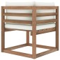 Outdoor-Ecksofa Paletten mit Kissen in Creme Outdoor-Ecksofa Paletten mit Kissen in Creme