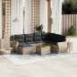 vidaXL 8-tlg. Garten-Sofagarnitur mit Kissen Grau Poly Rattan vidaXL 8-tlg. Garten-Sofagarnitur mit Kissen Grau Poly Rattan