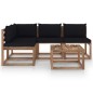 5-tlg. Garten-Lounge-Set mit Schwarzen Kissen 5-tlg. Garten-Lounge-Set mit Schwarzen Kissen