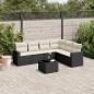 vidaXL 7-tlg. Garten-Sofagarnitur mit Kissen Schwarz Poly Rattan vidaXL 7-tlg. Garten-Sofagarnitur mit Kissen Schwarz Poly Rattan