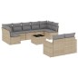 vidaXL 10-tlg. Garten-Sofagarnitur mit Kissen Beige Poly Rattan vidaXL 10-tlg. Garten-Sofagarnitur mit Kissen Beige Poly Rattan