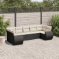 vidaXL 7-tlg. Garten-Sofagarnitur mit Kissen Schwarz Poly Rattan vidaXL 7-tlg. Garten-Sofagarnitur mit Kissen Schwarz Poly Rattan