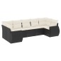 vidaXL 7-tlg. Garten-Sofagarnitur mit Kissen Schwarz Poly Rattan vidaXL 7-tlg. Garten-Sofagarnitur mit Kissen Schwarz Poly Rattan