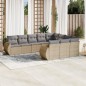 vidaXL 10-tlg. Garten-Sofagarnitur mit Kissen Beige Poly Rattan vidaXL 10-tlg. Garten-Sofagarnitur mit Kissen Beige Poly Rattan