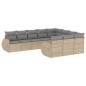 vidaXL 10-tlg. Garten-Sofagarnitur mit Kissen Beige Poly Rattan vidaXL 10-tlg. Garten-Sofagarnitur mit Kissen Beige Poly Rattan