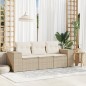 vidaXL 3-tlg. Garten-Sofagarnitur mit Kissen Beige Poly Rattan vidaXL 3-tlg. Garten-Sofagarnitur mit Kissen Beige Poly Rattan