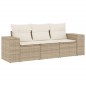 vidaXL 3-tlg. Garten-Sofagarnitur mit Kissen Beige Poly Rattan vidaXL 3-tlg. Garten-Sofagarnitur mit Kissen Beige Poly Rattan