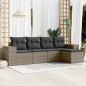 vidaXL 5-tlg. Garten-Sofagarnitur mit Kissen Grau Poly Rattan vidaXL 5-tlg. Garten-Sofagarnitur mit Kissen Grau Poly Rattan