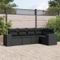 vidaXL 5-tlg. Garten-Sofagarnitur mit Kissen Schwarz Poly Rattan vidaXL 5-tlg. Garten-Sofagarnitur mit Kissen Schwarz Poly Rattan