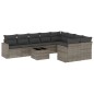 vidaXL 10-tlg. Garten-Sofagarnitur mit Kissen Grau Poly Rattan vidaXL 10-tlg. Garten-Sofagarnitur mit Kissen Grau Poly Rattan