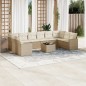 vidaXL 11-tlg. Garten-Sofagarnitur mit Kissen Beige Poly Rattan vidaXL 11-tlg. Garten-Sofagarnitur mit Kissen Beige Poly Rattan
