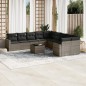 vidaXL 11-tlg. Garten-Sofagarnitur mit Kissen Grau Poly Rattan vidaXL 11-tlg. Garten-Sofagarnitur mit Kissen Grau Poly Rattan