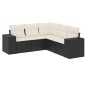 vidaXL 5-tlg. Garten-Sofagarnitur mit Kissen Schwarz Poly Rattan vidaXL 5-tlg. Garten-Sofagarnitur mit Kissen Schwarz Poly Rattan