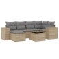 vidaXL 7-tlg. Garten-Sofagarnitur mit Kissen Beige Poly Rattan vidaXL 7-tlg. Garten-Sofagarnitur mit Kissen Beige Poly Rattan
