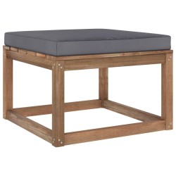 vidaXL Outdoor-Fußhocker mit Kissen in Anthrazit