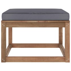 vidaXL Outdoor-Fußhocker mit Kissen in Anthrazit