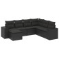 vidaXL 7-tlg. Garten-Sofagarnitur mit Kissen Schwarz Poly Rattan vidaXL 7-tlg. Garten-Sofagarnitur mit Kissen Schwarz Poly Rattan