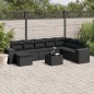 vidaXL 9-tlg. Garten-Sofagarnitur mit Kissen Schwarz Poly Rattan vidaXL 9-tlg. Garten-Sofagarnitur mit Kissen Schwarz Poly Rattan