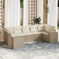 vidaXL 7-tlg. Garten-Sofagarnitur mit Kissen Beige Poly Rattan vidaXL 7-tlg. Garten-Sofagarnitur mit Kissen Beige Poly Rattan