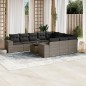 vidaXL 11-tlg. Garten-Sofagarnitur mit Kissen Grau Poly Rattan vidaXL 11-tlg. Garten-Sofagarnitur mit Kissen Grau Poly Rattan