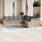 vidaXL 10-tlg. Garten-Sofagarnitur mit Kissen Beige Poly Rattan vidaXL 10-tlg. Garten-Sofagarnitur mit Kissen Beige Poly Rattan