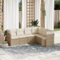vidaXL 6-tlg. Garten-Sofagarnitur mit Kissen Beige Poly Rattan vidaXL 6-tlg. Garten-Sofagarnitur mit Kissen Beige Poly Rattan