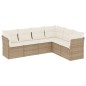 vidaXL 6-tlg. Garten-Sofagarnitur mit Kissen Beige Poly Rattan vidaXL 6-tlg. Garten-Sofagarnitur mit Kissen Beige Poly Rattan