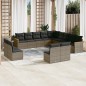 vidaXL 13-tlg. Garten-Sofagarnitur mit Kissen Grau Poly Rattan vidaXL 13-tlg. Garten-Sofagarnitur mit Kissen Grau Poly Rattan
