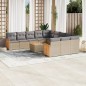 vidaXL 13-tlg. Garten-Sofagarnitur mit Kissen Beige Poly Rattan vidaXL 13-tlg. Garten-Sofagarnitur mit Kissen Beige Poly Rattan