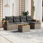 vidaXL 6-tlg. Garten-Sofagarnitur mit Kissen Grau Poly Rattan vidaXL 6-tlg. Garten-Sofagarnitur mit Kissen Grau Poly Rattan